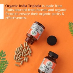ORGANIC INDIA Triphala 60 Veg Capsules for Gas, Indigestion & Detox Support