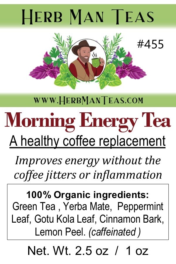 MORNING ENERGY TEA – A healthy coffee replacement. Improves energy w/out jitters