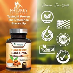 TURMERIC CURCUMIN With GINGER with Bioperine Black Pepper 1950 Mg – 60/ 240/Bx