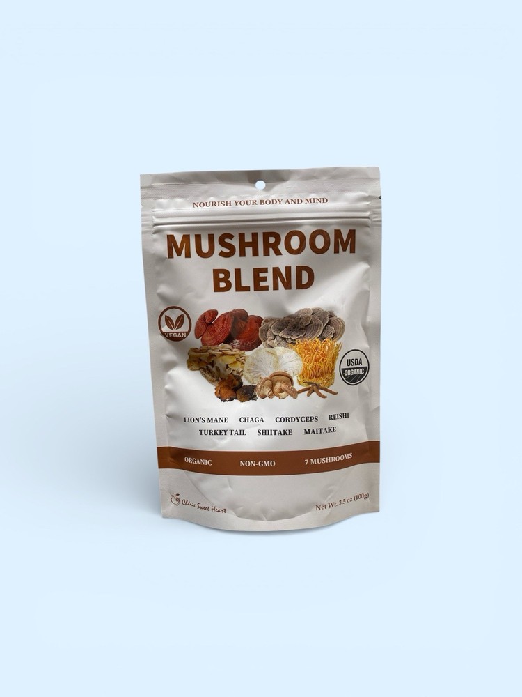 Cherie Sweet Hearts Organic Mushroom Blend Powder 3.5oz 7 in 1 Immune Support