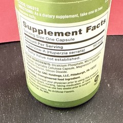 GNC Herbal Plus Huperzine A 50mcg, 50 Capsules, Supports Memory Retention