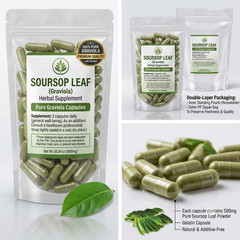 Soursop Leaf Capsules 100Count Herbal Dietary Supplement Natural 2 Pack