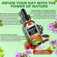 Organics Oregano Oil Liquid Drops,Oil Of Oregano 6000mg with Black Seed Oil