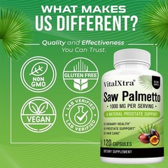 Saw palmetto herbal complex formula: protects prostate health & nourishes hair.