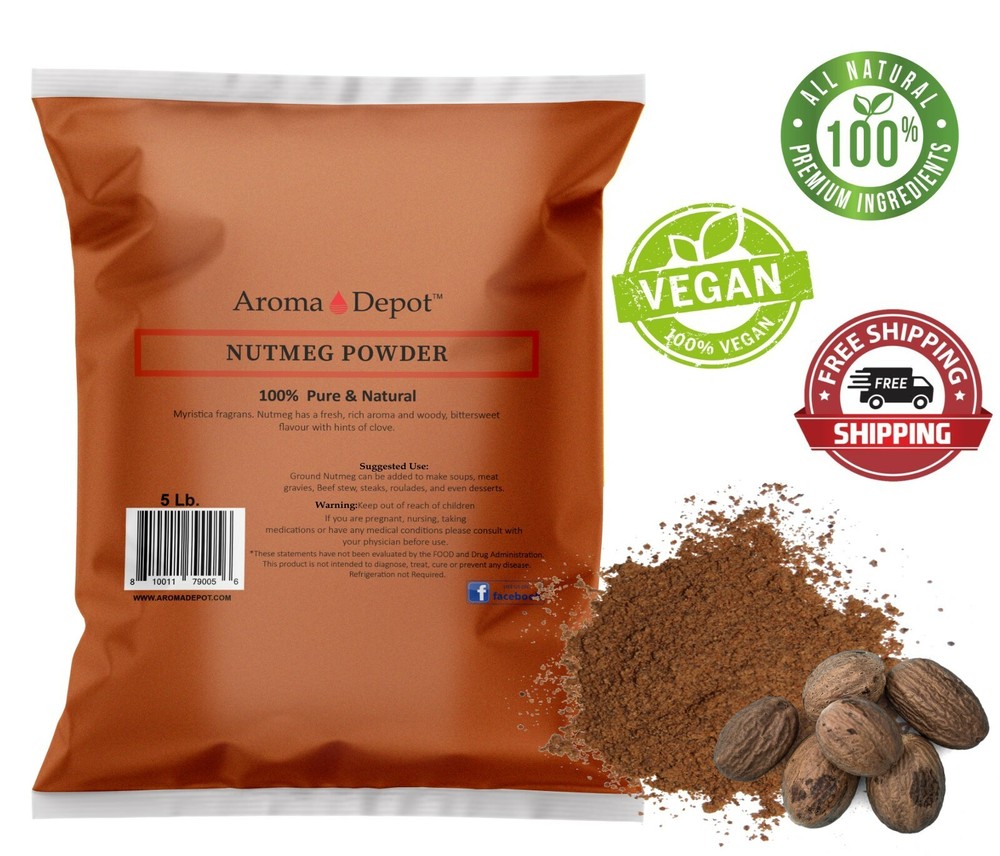 5lb Nutmeg Powder 100% Pure Ground Natural Myristicaceae Nuez Moscada Bulk Polvo