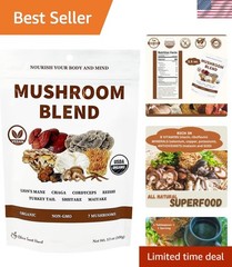 7 Mushroom Extract Powder – Organic Blend for Cognitive & Immune Support – 3….