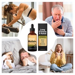 Premium Wild Mullein Leaf Extract Organic Lung Cleanse Drops Lung Plant-based He