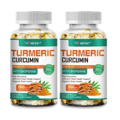 1950mg Turmeric Curcumin with Bioperine Black Pepper 120 Capsules High Potency