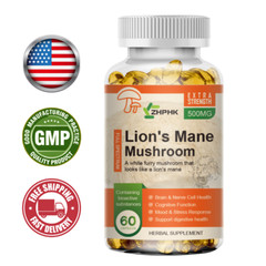 Organic Lions Mane Mushroom Capsules Nootropic Brain Memory Focus Immune Support