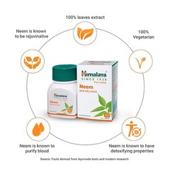Himalay Pure Neemba Herbs Skin Wellness pills NEEM – 60 Count Each (Pack Of 4)