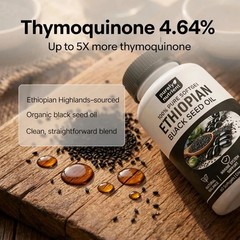 Ethiopian Organic Black Seed Oil,Non-GMO, Gluten-Free,60 Count