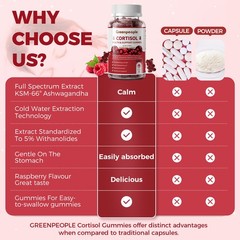 Cortisol 15-IN-1 Supplement Gumeis with Magnesium Ashwagandha L-Theanine