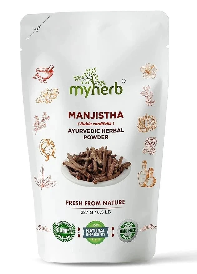 MYHERB Organic Manjistha Powder 227 g – Pack of 1 | Ayurvedic Hair, Face wellnes
