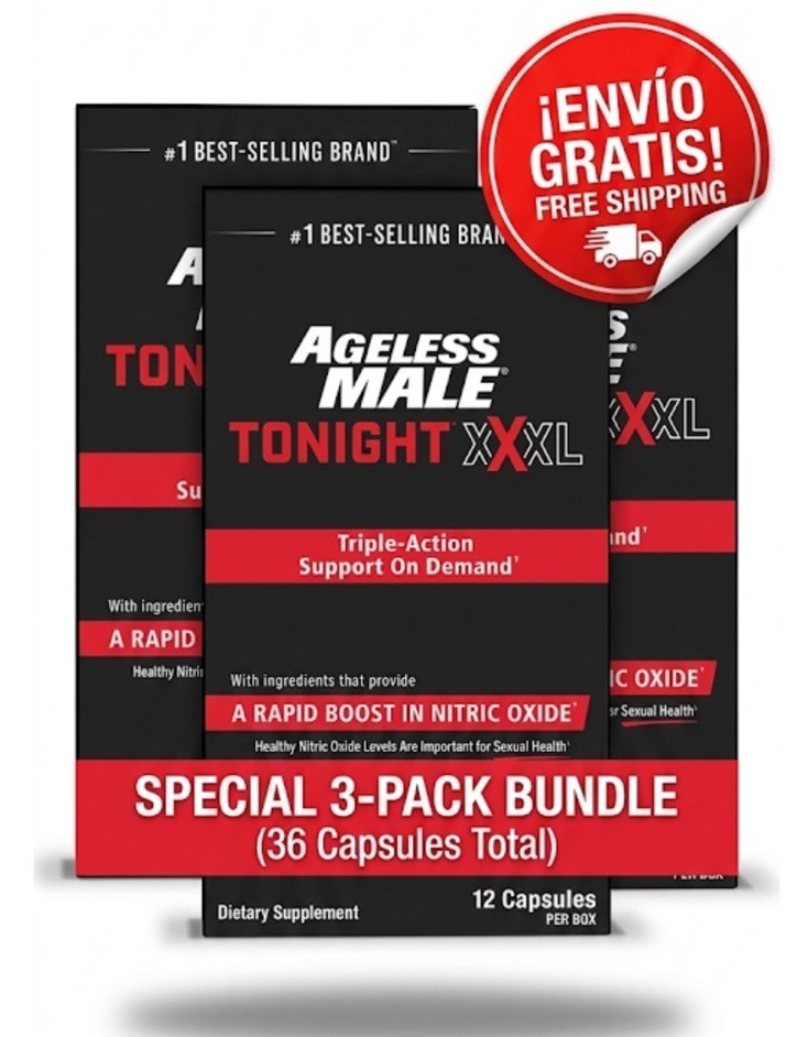 Ageless Male Tonight XXXL Suplemento de Refuerzo de Xido Nítrico, 36 Cápsulas