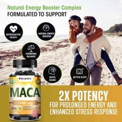 Maca Root 1900mg – Energy & Stamina, Gluten-Free, Non-GMO