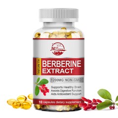 Qty10/60/120 Natural Berberine HCL Extract 1200mg Capsules Blood Sugar Support