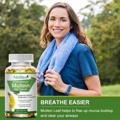 Mullein Leaf Capsules Support Lung Cleanse Respiratory Function 120 Softgels