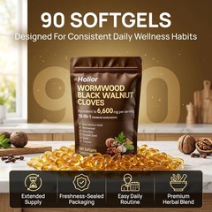 Holior 18-in-1 Black Walnut & Wormwood Herbal Blend for 240 Count (Pack of 1)