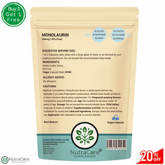 Monolaurin Capsules-550mg – Boost Immune Health, Skin Care & Anti-inflammation