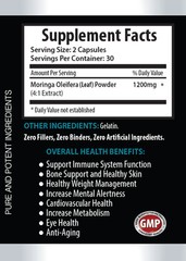 MORINGA OLEIFERA Powder Extract 1200mg Anti-Aging Weight Loss 180 Capsules 3 Bot