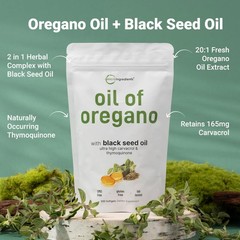 Micro Ingredients Oil of Oregano Softgels, 300 Count | 2 in 1 Formulated with…