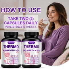 2 Bottles Thermo Green Tea CoQ10 Supplement Total 120 Capsules