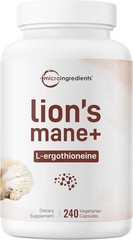 Daily Cognitive Support: 240 Lion’s Mane Extract Capsules with L-Ergothioneine