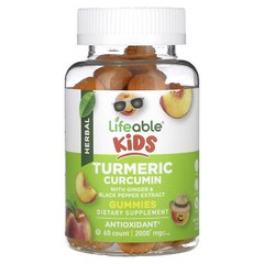 Kids Turmeric Curcumin Gummies, Natural Peach, 2,000 mg, 60 Gummies (1,000 mg
