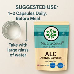 Acetyl L-Carnitine 550mg Capsule(ALC Guaranteed 100% Pure)Weight Control-180Caps