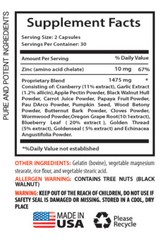 parasite worms – ANTI-PARASITE 1475mg – Herbal Body Cleans 1 Bottle 60 Capsules