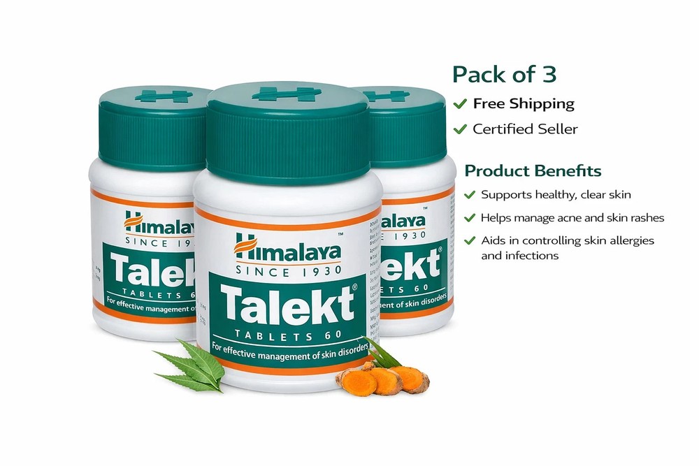 Himalaya Talekt Tablets 180 Tabs Herbal Skin Wellness Support Free shipping