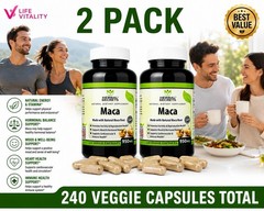 Maca Root 950mg 120 Veggie Capsules Herbal Supplement 2 Pack 240 Count