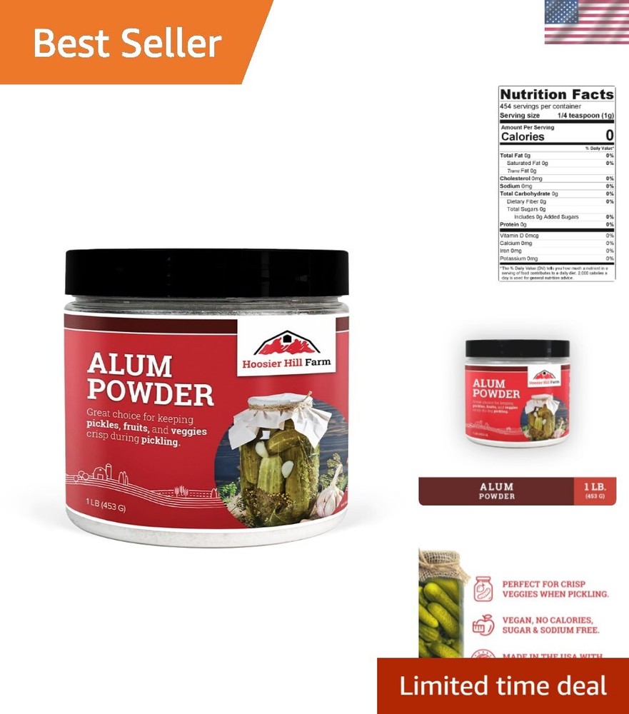 Pure Granulated Alum Powder 1LB – Enhance Pickling, Baking & Floral Arrangements