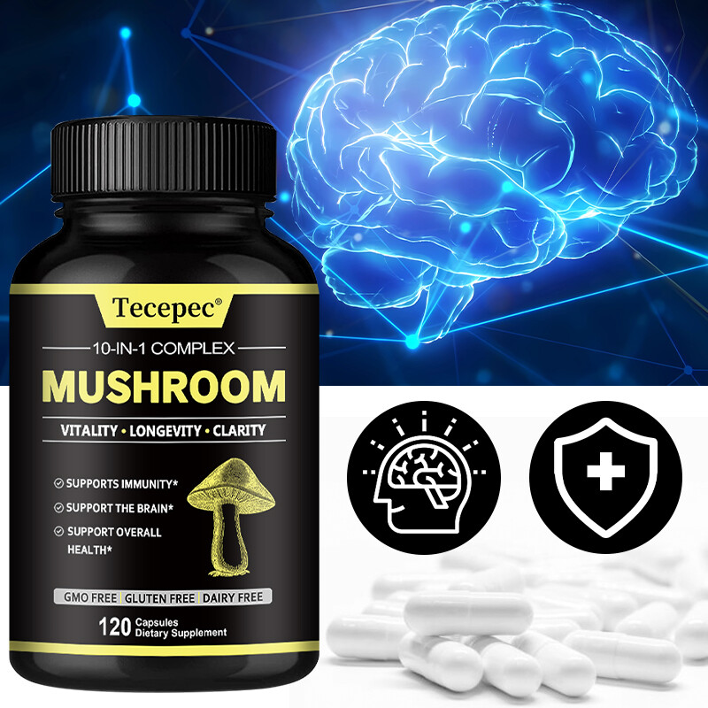 10-in-1 Mushroom Complex Capsules: Immune·Brain·Overall Health