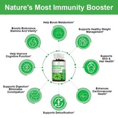 120Capsules Moringa Leaf Organic Extract 1000mg Serving 100% Pure Immune Support