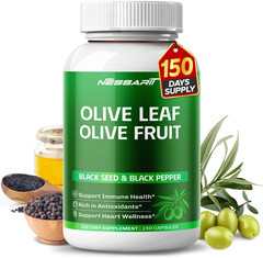 NESSARIT Olive Leaf & Olive Fruit 60% Oleuropein 60% Hydroxytyrosol – Black S..