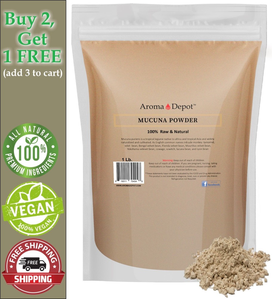 1 lb. Mucuna Pruriens Bean Extract Powder Haba del Terciopelo Raw Pure No Filler