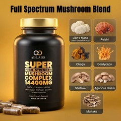 Super High-Strength 8-in-1 Mushroom Complex • 14400 Mg • 20:1 Extracts • UK Made