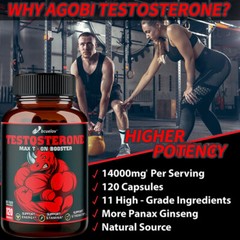 Panax Ginseng Testostero Booster, 120 Capsules-Testostero Booster, Muscle Health