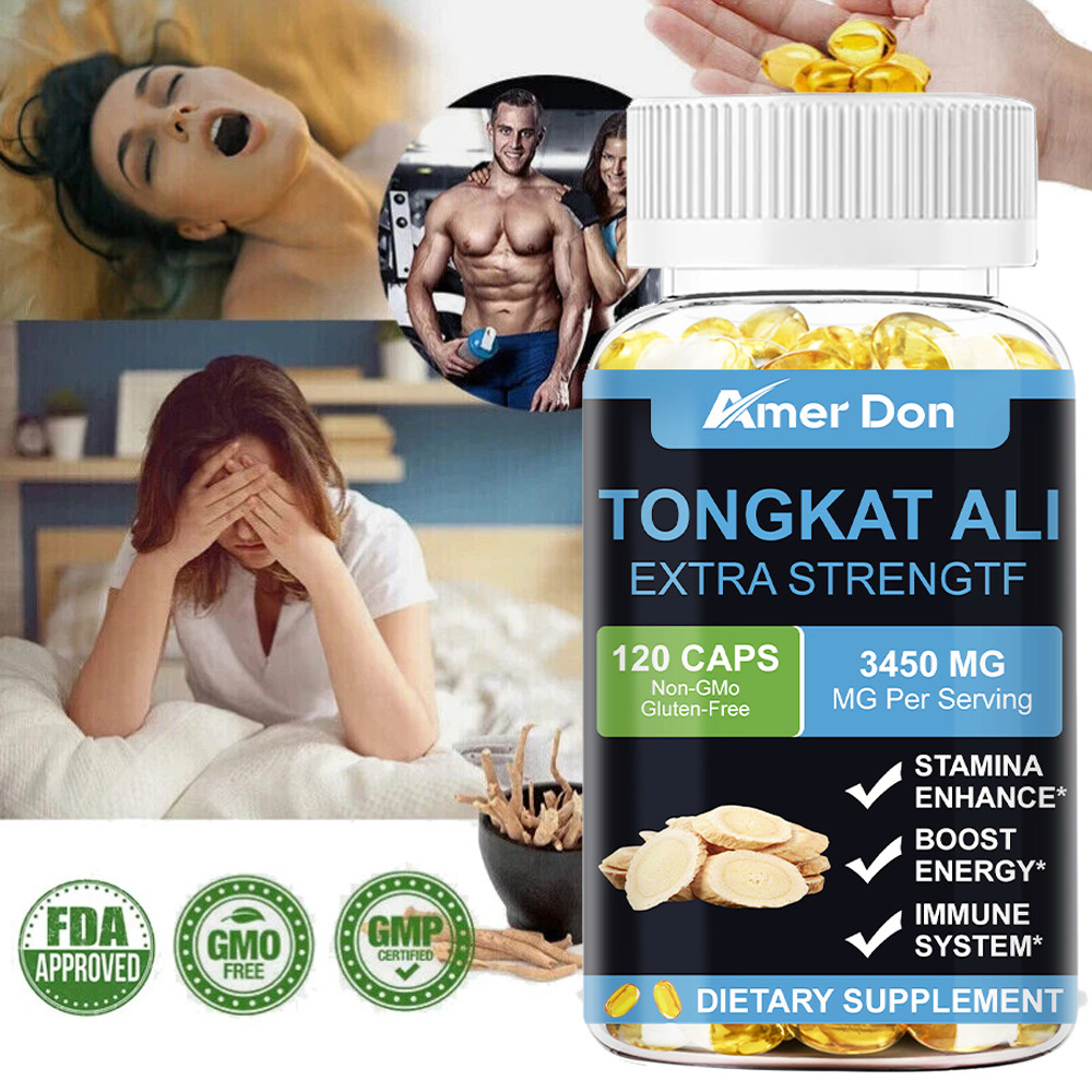3450mg TongkatAli Extract 200:1 Strong Natural Testosterone Booster 120 Capsules