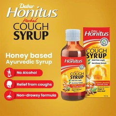 Dabur Honitus Herbal Syrup Honey Based Ayurvedic Syrup for Cough Remedy 100ml