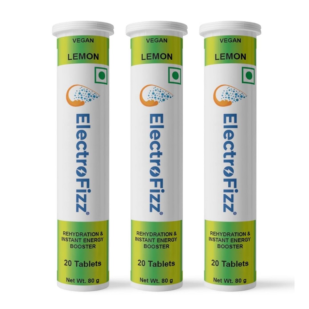 ElectroFizz Rehydration Instant Energy Booster Lemon Flavour 20 Tablet Each