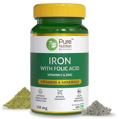 Pure Nutrition Iron Folic Acid Tablets 350mg, 60 Tablets l409