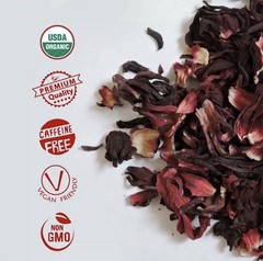 100% Premium Hibiscus Tea Flower Dried Cut Loose – Hibiscus sabdariffa (8)oz