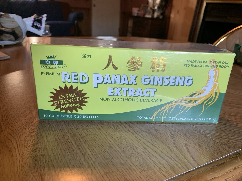 Red PANAX Ginseng Extract 12 years old Roots 6000 Mg Premium 1 Box of 30 Bottles