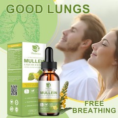 Mullein Drops for Lungs Liquid – Support Respiratory Herbal Supplement USA