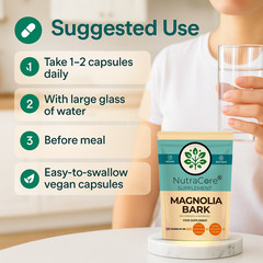 MAGNOLIA BARK Caps 6000mg-(25%Honokiol&Mangnol)-Digestion&Weight Control-180Caps