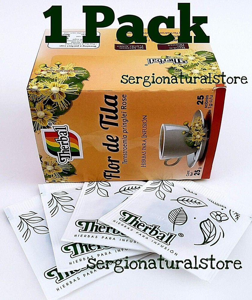 TE DE TILA LINDEN FLOWERS TEA 25 BAGS 0.03 oz Brand Therbal Made in Mexico