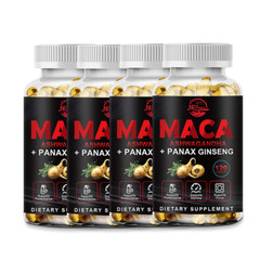 Organic Maca Root + Panax Ginseng 12000mg, Peruvian Maca Extract for Men & Women