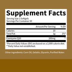 CoQ-10 CoEnzyme Q-10 200mg Support Heart Health,High Potency 120 Capsules